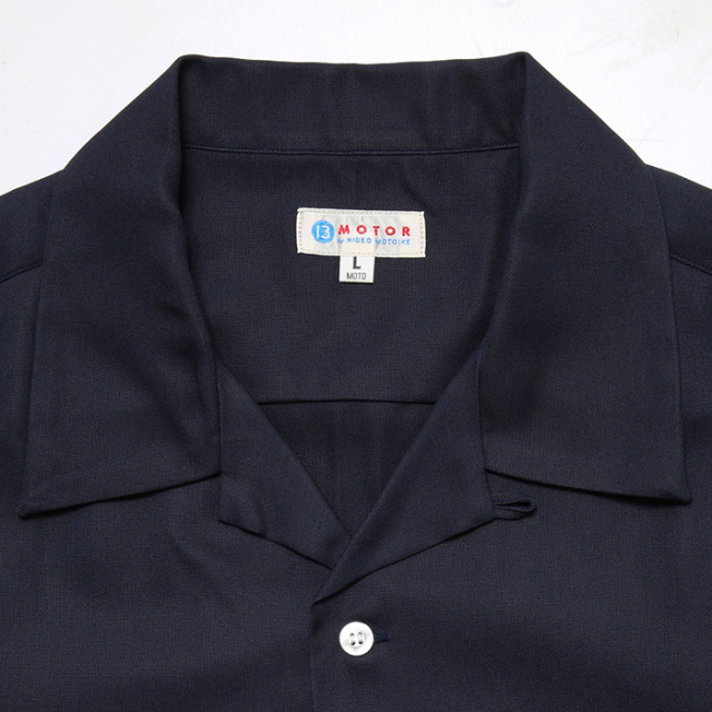 美品 MOTOR モーター レーヨン 半袖シャツ ネイビー Lサイズ MOTOR / モーター「RAYON SHORT SLEEVE OPEN COLLAR SHIRTS