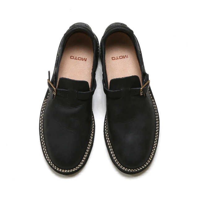 MOTO / モト「#7073 ITALIAN COW BELT SLIPON / BLACK」ベルトスリッポン