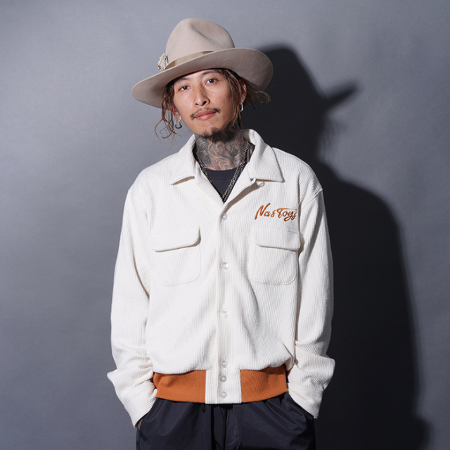NASTOYS/ナストイズ「Ribbed Shirts / WHITE」コーデュロイリブシャツ