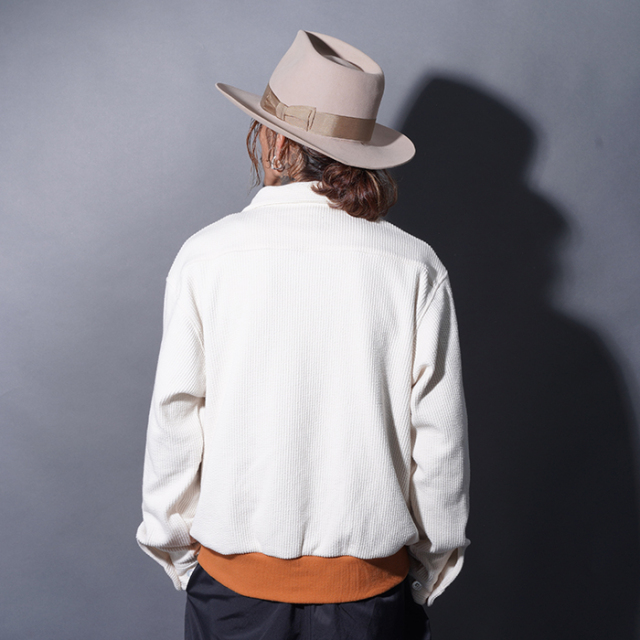 NTS-250102 /「Ribbed Shirts / WHITE」コーデュロイリブシャツ
