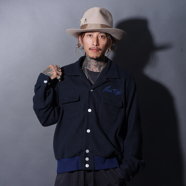 NASTOYS/ナストイズ「Ribbed Shirts / NAVY」コーデュロイリブシャツ