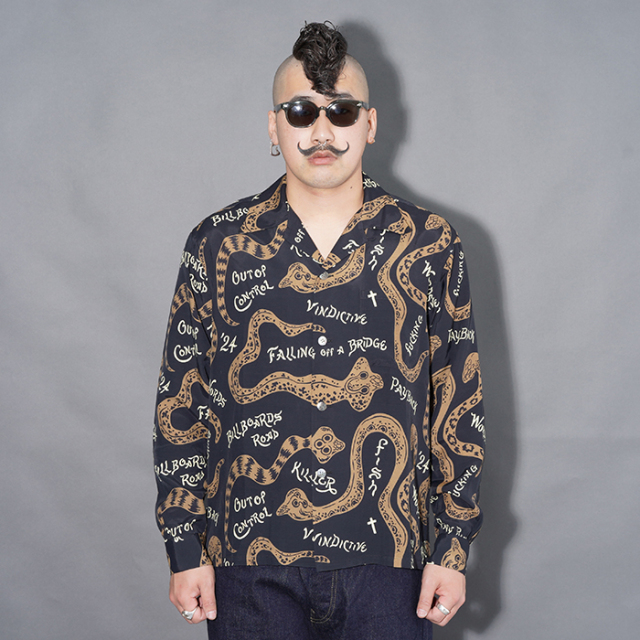 OLD MOUNTAIN / オールドマウンテン「ALOHA L/S SHIRTS / BLACK」アロハL/Sシャツ