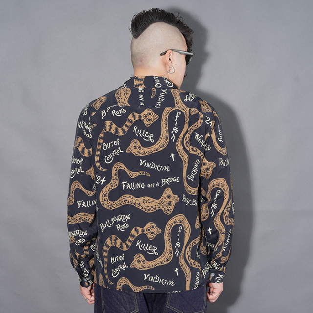 OLD MOUNTAIN / オールドマウンテン「ALOHA L/S SHIRTS / BLACK