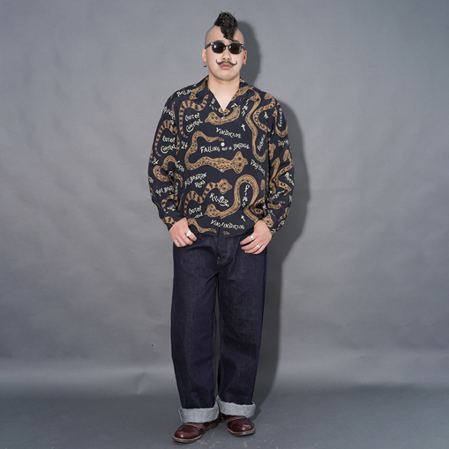 OLD MOUNTAIN / オールドマウンテン「ALOHA L/S SHIRTS / BLACK