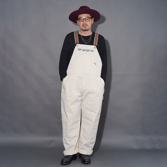 LIMITED ITEM】OLD MOUNTAIN×AMERICAN WANNABE「OVERALLS / OFF WHITE