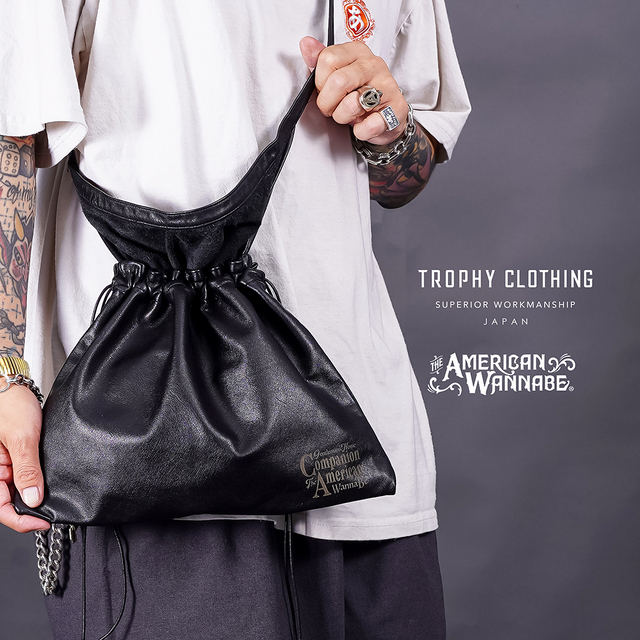 【予約商品】【LIMITED ITEM】TROPHY CLOTHING×THE AMERICAN WANNABE「LEATHER Apron Bag / BLACK」レザーエプロンバッグ