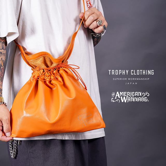 【予約商品】【LIMITED ITEM】TROPHY CLOTHING×THE AMERICAN WANNABE「LEATHER Apron Bag / ORANGE」レザーエプロンバッグ