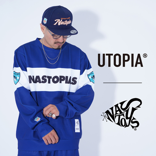 【LIMITED ITEM】UTOPIA×NASTOYS「Nastopias SWEAT L/S TEE / NAVY」スウェットL/S Tシャツ
