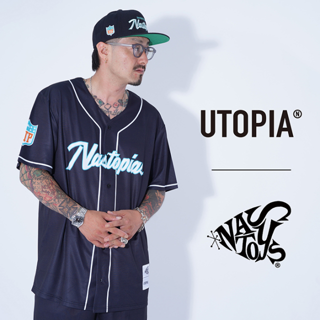 【LIMITED ITEM】UTOPIA×NASTOYS「Nastopias BB S/S SHIRTS / BLACK」ベースボールS/Sシャツ