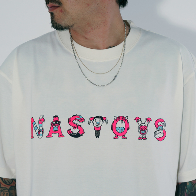NTCB-250102 /「NASTY MONSTER S/S TEE / IVORY」プリントS/S T