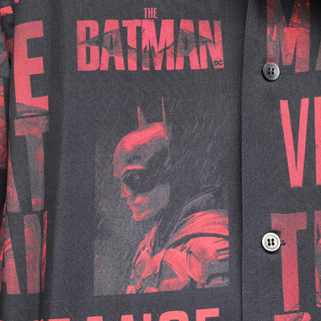 THE BATMAN×GANGSTERVILLE 「THE BATMAN L/S SHIRTS」 バットマンコラボレーヨン総柄L/Sシャツ