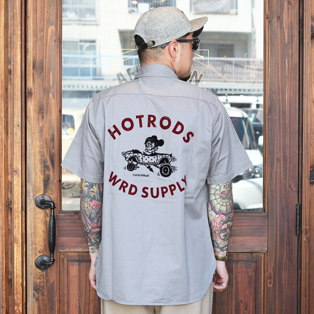 WEIRDO/ウィアード「WRD SUPPLY - S/S WORK SHIRTS / GRAY」S/Sワークシャツ