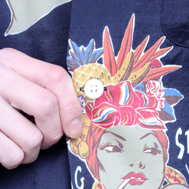 GSV-24-SS-04 /「CARMEN - L/S SHIRTS / BLACK」オリジナル総柄L/Sシャツ 