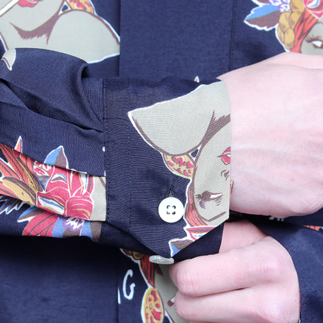 GSV-24-SS-04 /「CARMEN - L/S SHIRTS / BLACK」オリジナル総柄L/Sシャツ 