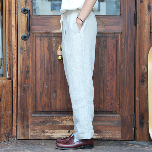 NP-2401 /「LINEN PANTS / BEIGE」リネンタックイージーパンツ 
