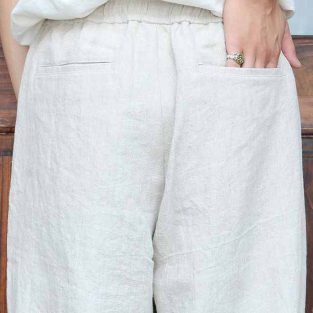 NP-2401 /「LINEN PANTS / BEIGE」リネンタックイージーパンツ 