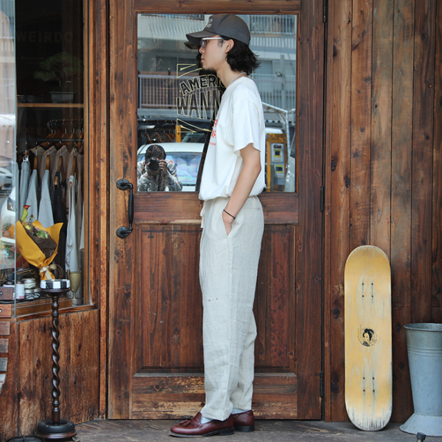 NP-2401 /「LINEN PANTS / BEIGE」リネンタックイージーパンツ 