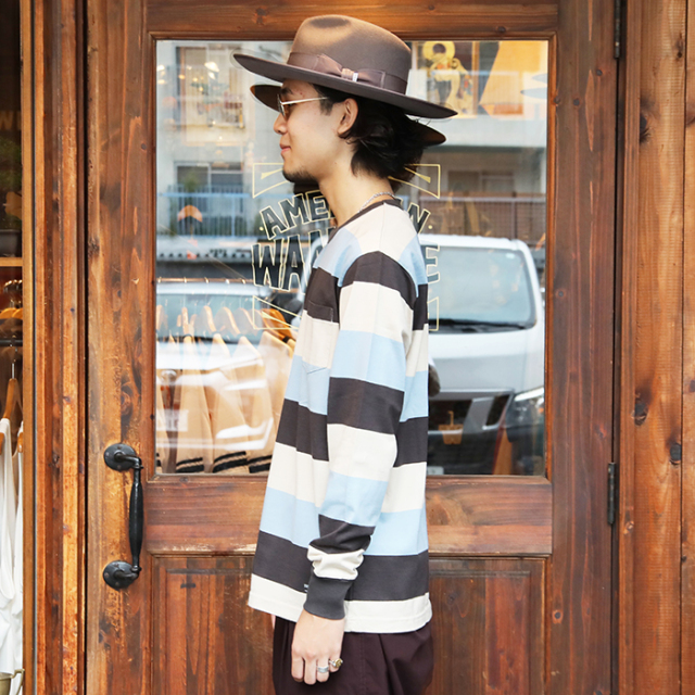 TR24AW-201 /「3 Col Wide Border L/S Tee / CHARCOAL」ボーダー