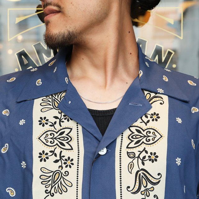 GSV-24-SS-08 /「DIEGO - L/S SHIRTS / NAVY」オリジナル総柄L/Sシャツ