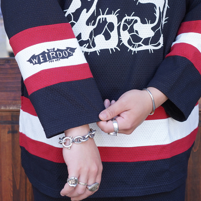 WRD5117 /「MONSTERS - HOCKEY JERSEY / BLACK」 フットボールTシャツ