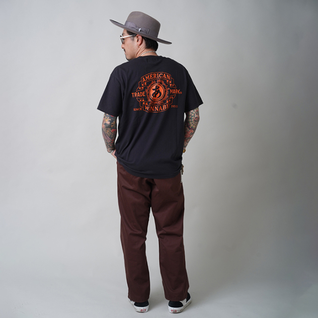 AWTB-250301 /「TRADE MARK S/S TEE / BLACK×ORANGE」プリントS