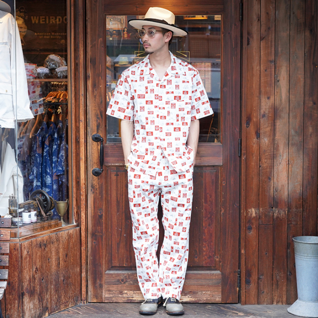 希少 美品 WEIRDO アイスマニア 総柄 S/S シャツ ホワイト 2XL CRACKERSBABIES-WACKOMARIA-24SS