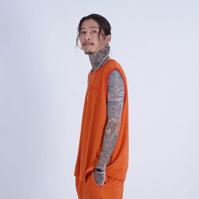 NTCO-250301 「Pile Sleeveless / ORANGE」パイルスリーブレス