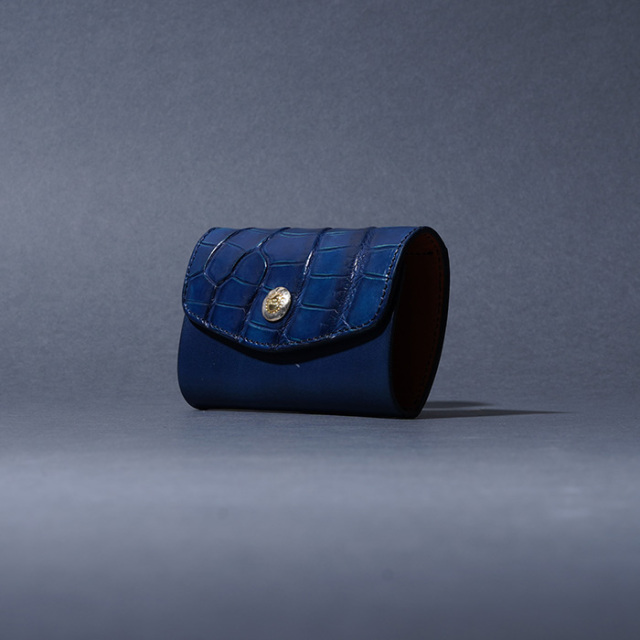 MOTO / モト「KC6 CROCODILE×BELGIUM CASE LEATHER KEY CASE / NAVY」クロコダイル×ベルギーヌメレザー キーケース