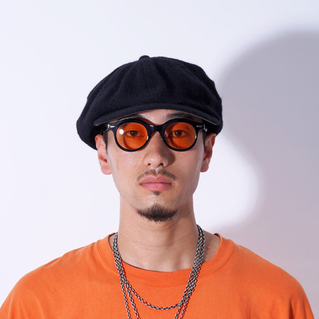 D-01078 /「WASHED HUNTING / BLACK」ハンチングキャスケット