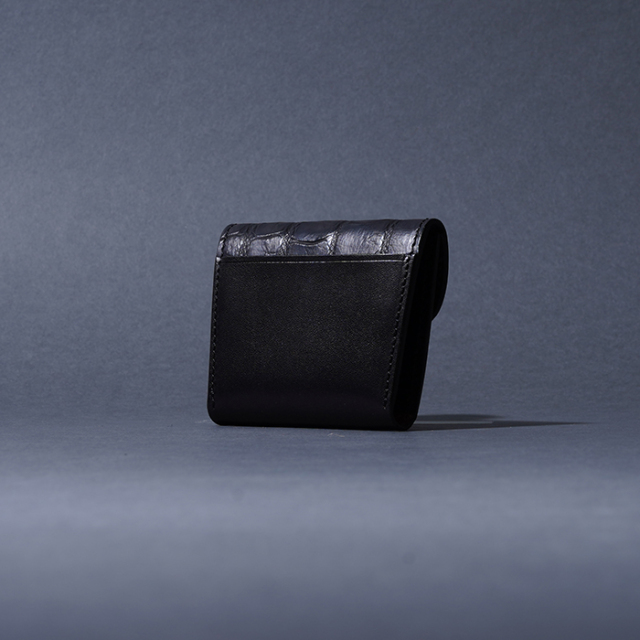 taku　MOTO クロコダイル コインケース C2 ネイビー MOTO / モト「C2 CROCODILE×BELGIUM TAN LEATHER COIN CASE / BLACK