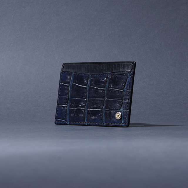 MOTO / モト「CA5 CROCODILE×BRIDLE LEATHER CARD CASE / NAVY」ブライドルクロコ×ブライドルレザー カードケース