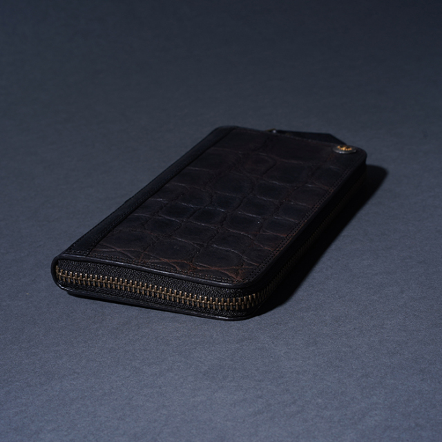 本日中値下moto FW1 墨染クロコ × イタリアンバケッタ ロングウォレット 本日中値下moto FW1 墨染クロコ × イタリアンバケッタ ロング