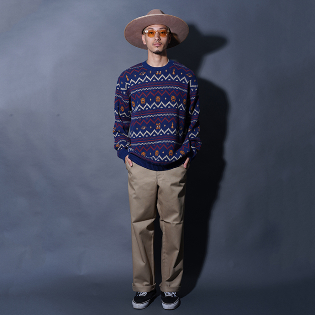 WRD5310 /「LOOK INVADING - L/S SWEATER / NAVY」コットンヂャガードL
