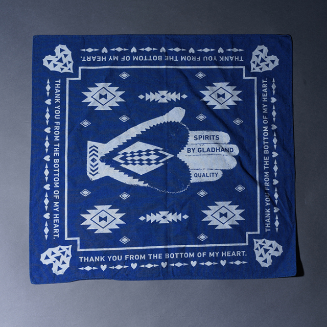 BY GLAD HAND/バイグラッドハンド「SPIRITS HEART - BANDANA / INDIGO」バンダナ