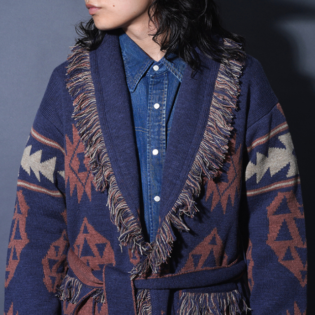BYGH5305 /「SPIRITS HEART - CARDIGAN / INDIGO」ニットガウン