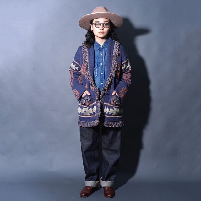 BYGH5305 /「SPIRITS HEART - CARDIGAN / INDIGO」ニットガウン