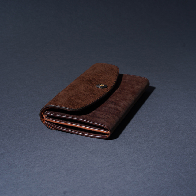 MOTO　LW2　LONG WALLET　ブラウン MOTO / モト「LW2 HIPPOPOTAMUS × OIL VACHETTA LONG WALLET