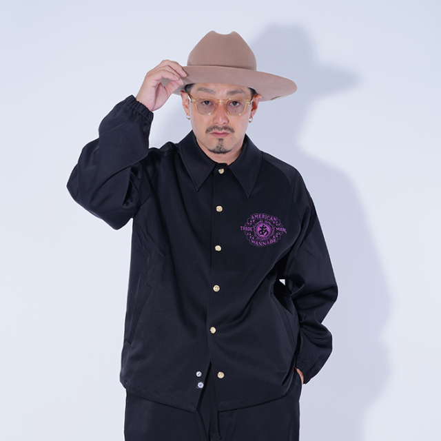 AMERICAN WANNABE/アメリカンワナビー「TRADE MARK COACH JACKET / BLACK」コーチジャケット