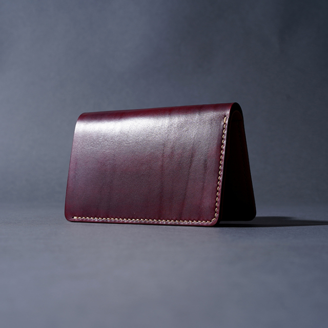 MOTO / モト「W2D HAND-DYED MIDDLE WALLET / BURGUNDY」手染めミドル