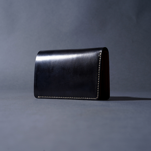 MOTO / モト「W2D HAND-DYED MIDDLE WALLET / BLACK」手染めミドル