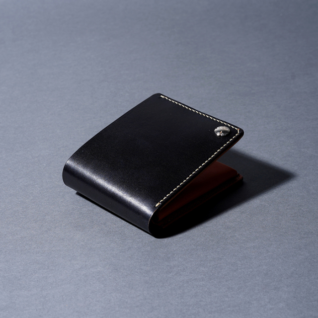MOTO / モト「W1D HAND-DYED SHORT WALLET / BLACK」手染めショート