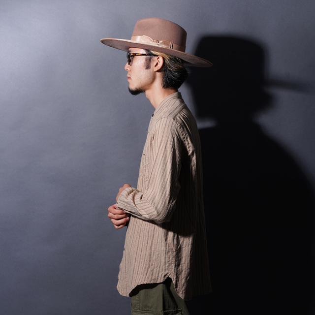 BSFL-25107 / 「Antique Cloth Band Collar Immigrant Shirt / Wheat
