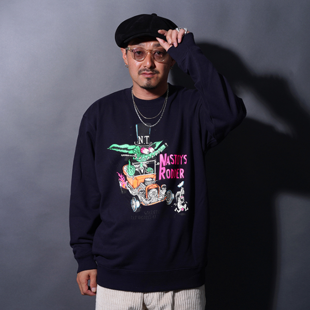NASTOYS/ナストイズ「NASTOYS RODDER Crew Sweat / NAVY」クルーネックスウェット