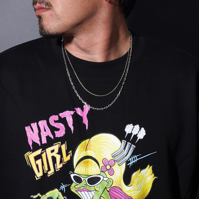 NTCB-250502 /「NASTY GIRL Crew Sweat / BLACK」クルーネックスウェット