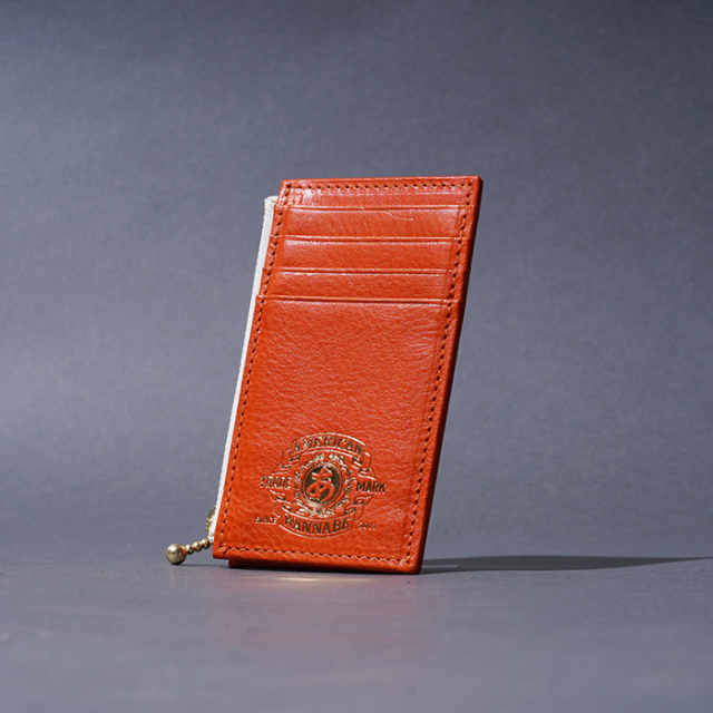 AMERICAN WANNABE/アメリカンワナビー「COMPACT ZIP CARD HOLDER / ORANGE」コンパクトジップカードホルダー