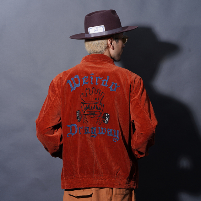 WRD5303 /「DRAGWAY - JACKET / ORANGE」コーデュロイジップジャケット