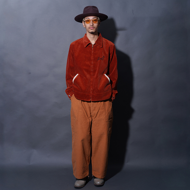 WRD5303 /「DRAGWAY - JACKET / ORANGE」コーデュロイジップジャケット