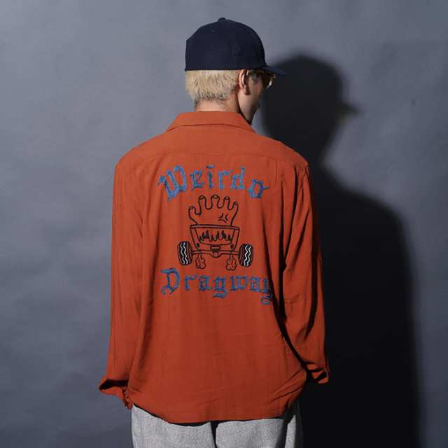 WEIRDO/ウィアード「DRAGWAY - L/S SHIRTS / BRICK」オリジナルレーヨンL/Sシャツ