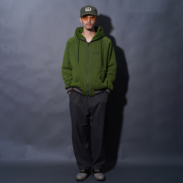 WRD5309 /「Weirdo - ZIP HOODIE / GREEN」ジップアップフーディー