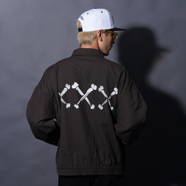 ちぃたんたん　ジャケット ミリタリージャケット ブラック Anita Ko（-）の「鬼菊／CHRYSANTHEMUM DEMON 武運長久 八紘一宇